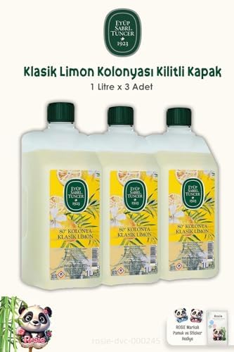 Alternative view of 3 Adet Klasik Limon Kolonyası Yedek Şişe 1 Lt ve ROSIE Pamuk