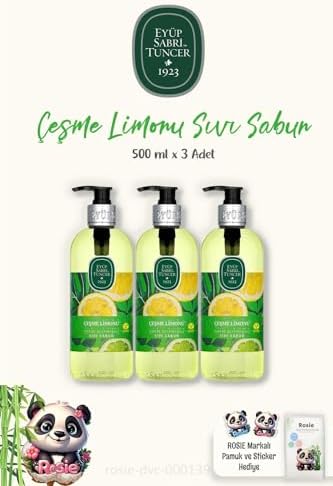 Alternative view of 3'lü Çeşme Limonu Sıvı Sabun 500 ml ve ROSIE Pamuk 60'lı