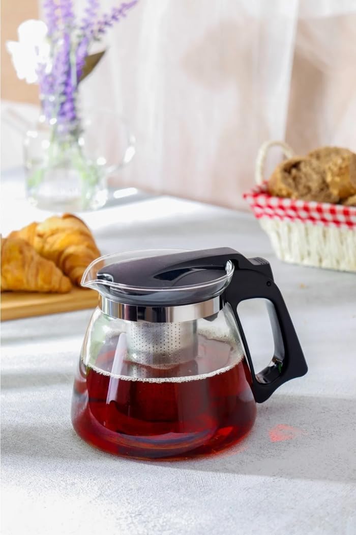 Alternative view of Dayanıklı Borosilikat Cam Demlik, Kendinden Süzgeçli, Şık Tasarım (900 Ml)