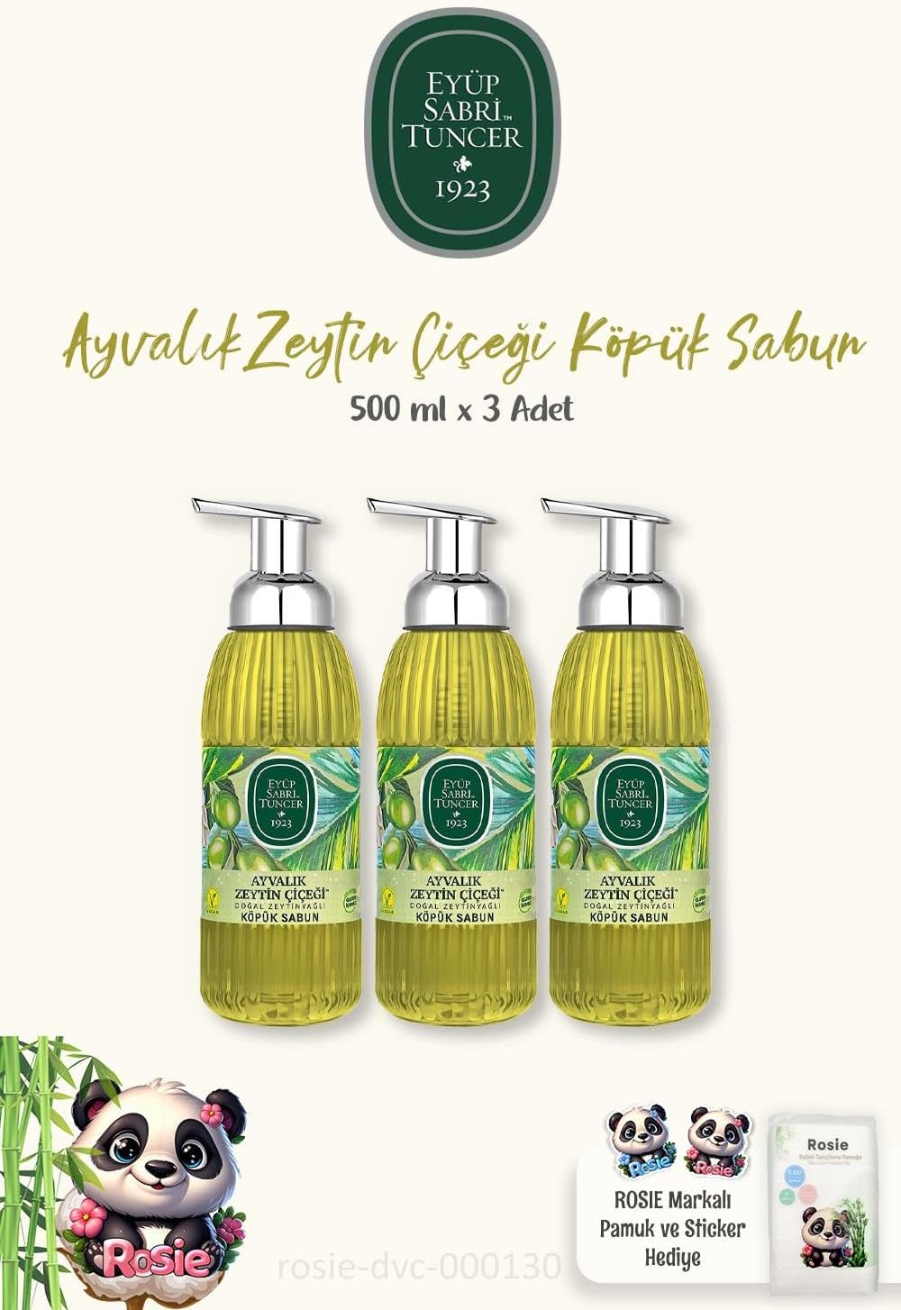 Alternative view of 3 Adet Ayvalık Zeytin Çiçeği Köpük Sabun 500 ml ve ROSIE