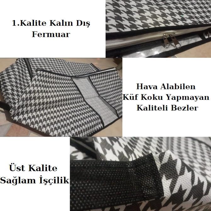 5 adet Boy Pencereli Hurç Seti 64x46x34 Büyük Boy Yorgan Hurcu Battaniye Yastık Altı Dolap Üstü Çeyiz Bohçası Düzenleyeci Organizer