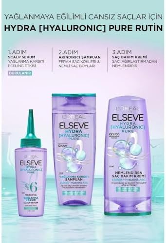 Alternative view of Elseve Hydra Hyaluronic Pure Salisilik Asit İçeren Yağlanma Karşıtı Peeling Etkili Saç Derisi Serumu 102 ml