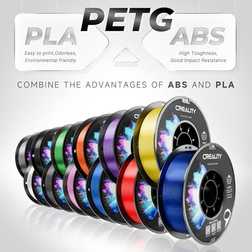 Resmi CR PETG 3D Yazıcı Filament 1.75mm Paket 2KG (4.4lbs), Yüksek Hassasiyet, Güçlü Tokluk, Kokusuz, Daha İyi Akış Nem Geçirmez 3D Baskı Ender Filament, Kırmızı+Mavi
