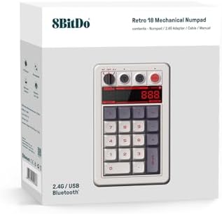 Alternative view of 8BitDo Retro 18 Mekanik Numpad, Hesap Makinesi Modunu Destekler, Bluetooth/2.4G/Kablolu Numpad Windows ve için - N Edition