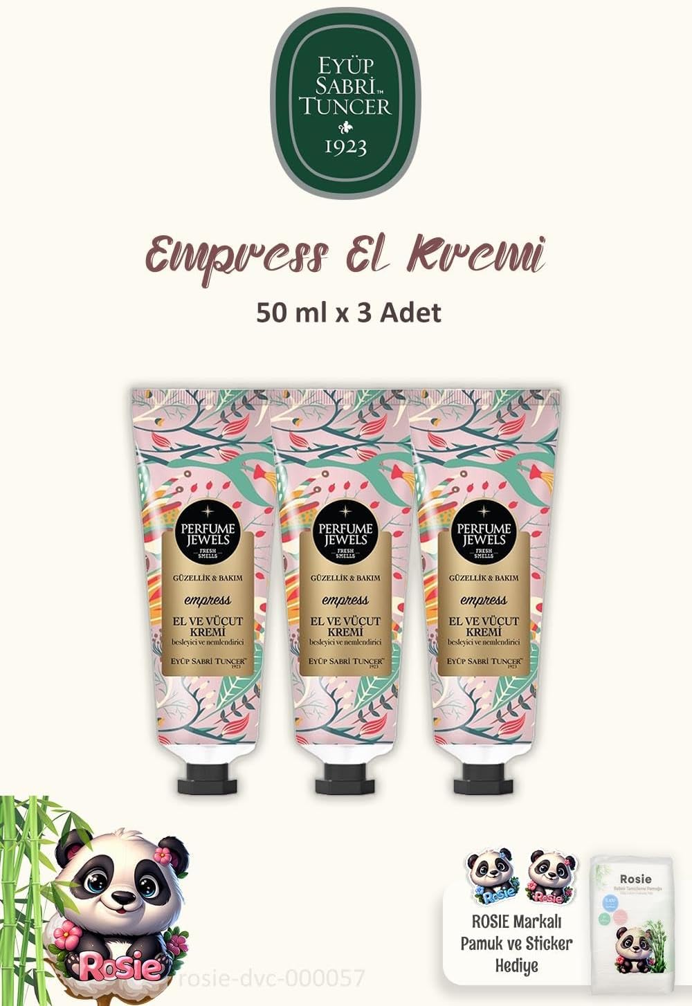 3 'lü Empress El Kremi 50 ml ve ROSIE Pamuk