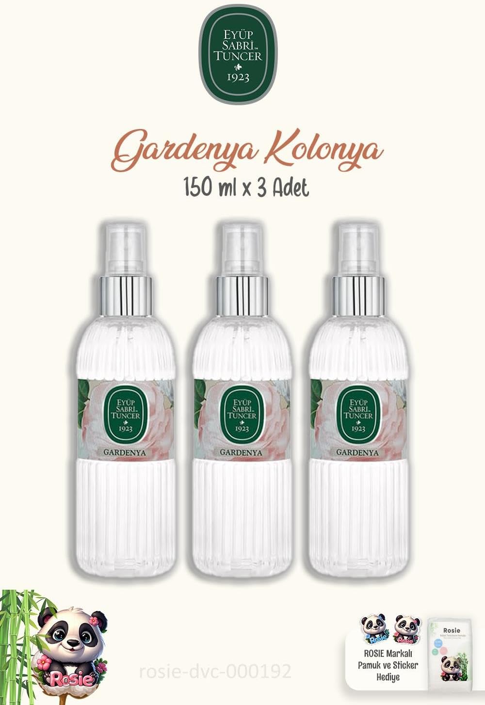 Alternative view of 3 Adet Kolonyası 150 ml ve ROSIE Temizleme Pamuğu