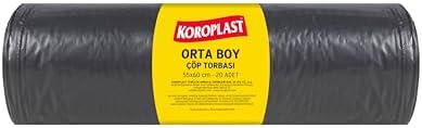 Alternative view of Orta Boy Çöp Torbası 20 Adet 55x60 cm, Sızdırmaz & Yırtılmaz, Çift Katlı, Geri Dönüştürülebilir Çöp Poşeti, Fabrika, Market, Restoran, Bahçe, Otel, Ofis