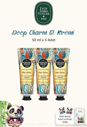 3'lü Deep Charm El Kremi 50 ml ve ROSIE Temizleme Pamuğu 60'lı