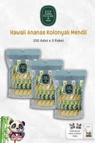 Alternative view of 3 Paket Hawaii Ananas Kolonyalı Mendil 150'li ve ROSIE