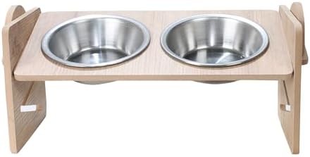 Alternative view of AYARLANABİLİR AHŞAP 2 Lİ MAMA KABI KEDİ VE KÖPEKLER İÇİN MAMA KAPLARI 1 ADET