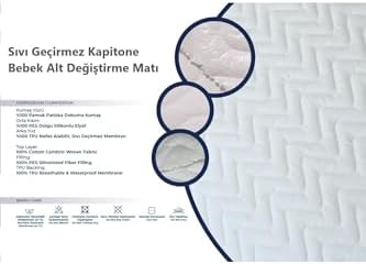 Alternative view of Sıvı Geçirmez Kapitone Bebek Alt Açma Minderi Yıkanabilir Bebek Alt Açma Matı Alt Değiştirme Minderi