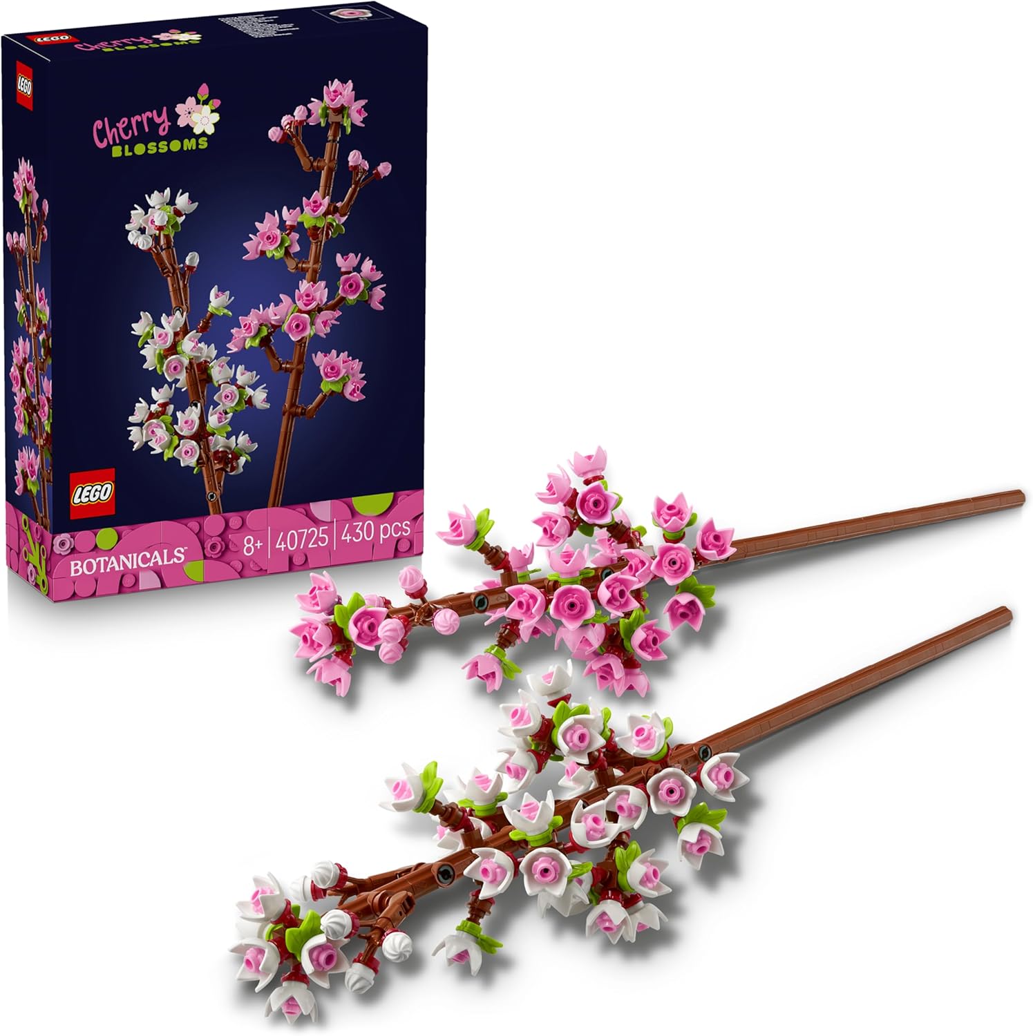 Botanicals Kiraz Çiçekleri 40725 – 8 Yaş ve Üzeri Çocuklar için Doğum Günü Hediyesi Fikri, Pastel Tonlarda Çiçeklerle Kaplı 2 Dal İçeren Dekoratif Yaratıcı Oyuncak Yapım Seti (430 Parça)