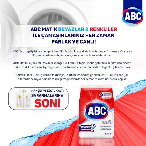ABC DETERJAN Matik Beyazlar & Renkliler Çamaşır Deterjanı 4 Kg