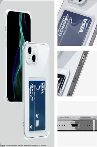 Alternative view of 12 Pro 4G Kamera Korumalı Kartlıklı Darbe Emici Özellikli Şeffaf Silikon Kılıf