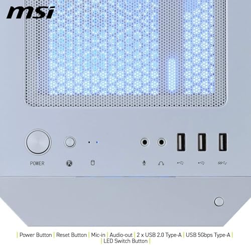 MSI MAG FORGE M100R WHITE TEMPERLI CAM 3X120MM 1X120MM ARGB FAN MATX GAMING BILGISAYAR KASASı