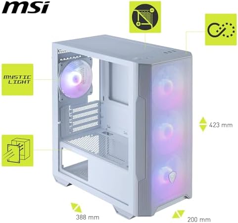 Alternative view of MSI MAG FORGE M100R WHITE TEMPERLI CAM 3X120MM 1X120MM ARGB FAN MATX GAMING BILGISAYAR KASASı