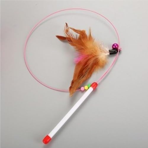 Alternative view of Çıngıraklı Renkli Boncuklu ve Tüylü Kedi Oyun Oltası, 90 cm Uzunluk, İnteraktif ve Eğlenceli Kedi Oyuncak, Uzun ve Esnek Sap, Çok Yönlü Evcil Hayvan Eğlence Aracı