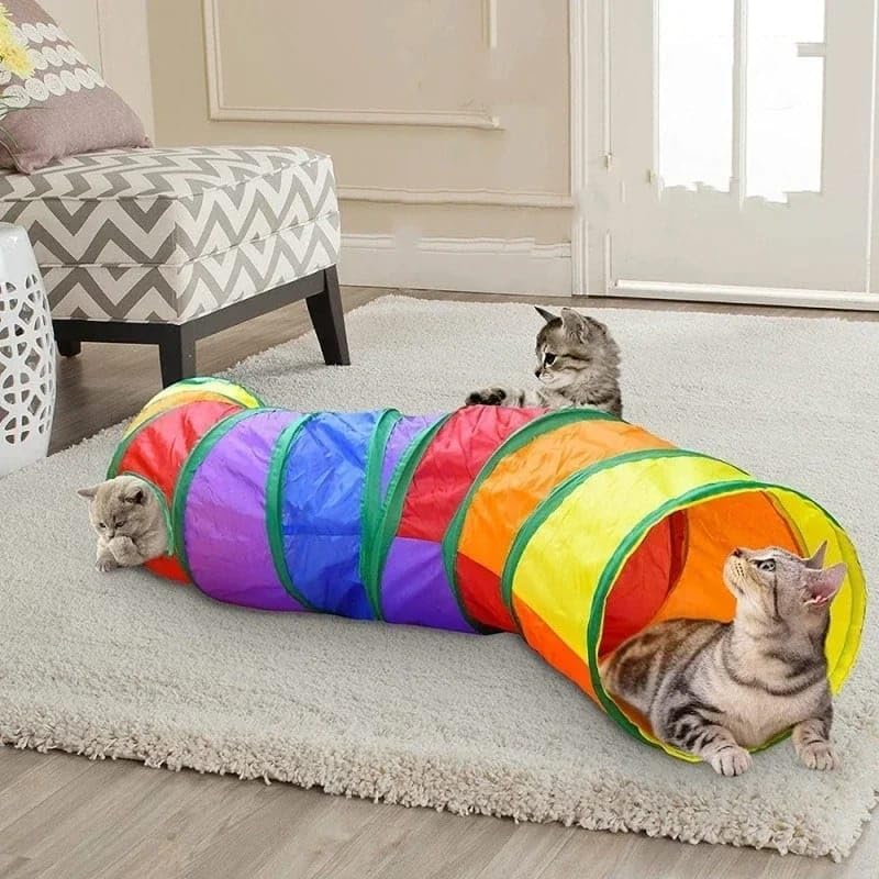 Alternative view of KIVRIMLI Kedi Tüneli Katlanır Gökkuşağı Uzun Kedi Köpek Oyun Tüneli Evcil Hayvan Oyun Tüneli