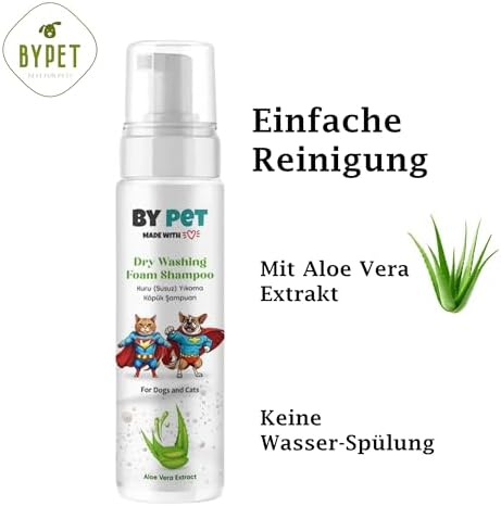 Aloe İçerikli Kedi ve Köpek Kuru Yıkama Bakım Şampuanı Tüy Deri Bakım Köpüğü 200 Ml