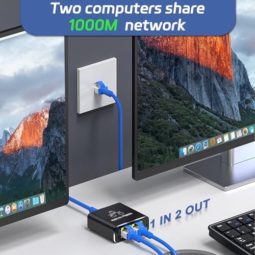 Alternative view of Ethernet Splitter 1 ila 2, Gigabit Ağ Bölücü, LAN İnternet Bölücü, Bilgisayar, Anahtar, Yönlendirici, ADSL, Set Üstü Kutu, Dijital TV (Aynı anda çalışıyor için LAI Splitter)