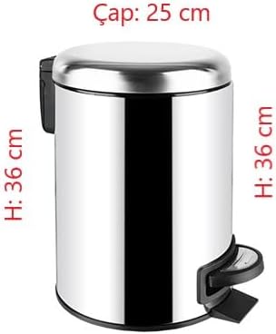 Paslanmaz Pedallı Çöp Kovası Krom 12 LT (000302)