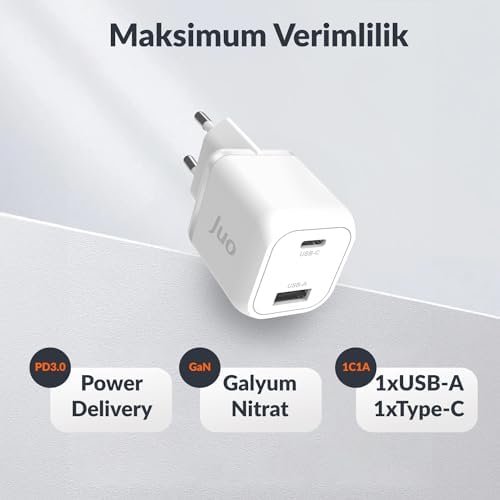 35W GaN USB-C + USB-A Şarj Aleti & PPS Uyumlu PD QC4.0 Type-C Hızlı Şarj Cihazı
