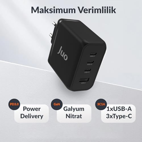 100W 4 Portlu USB-C + USB-A GaN Şarj Aleti & & Notebook Type-C Hızlı Şarj Cihazı