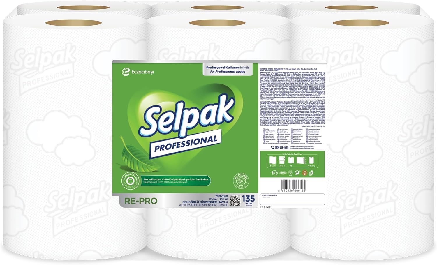 Alternative view of Selpak Professional Re-Pro Sensörlü Dispenser Havlu 6 Rulo 21cm x 135 m