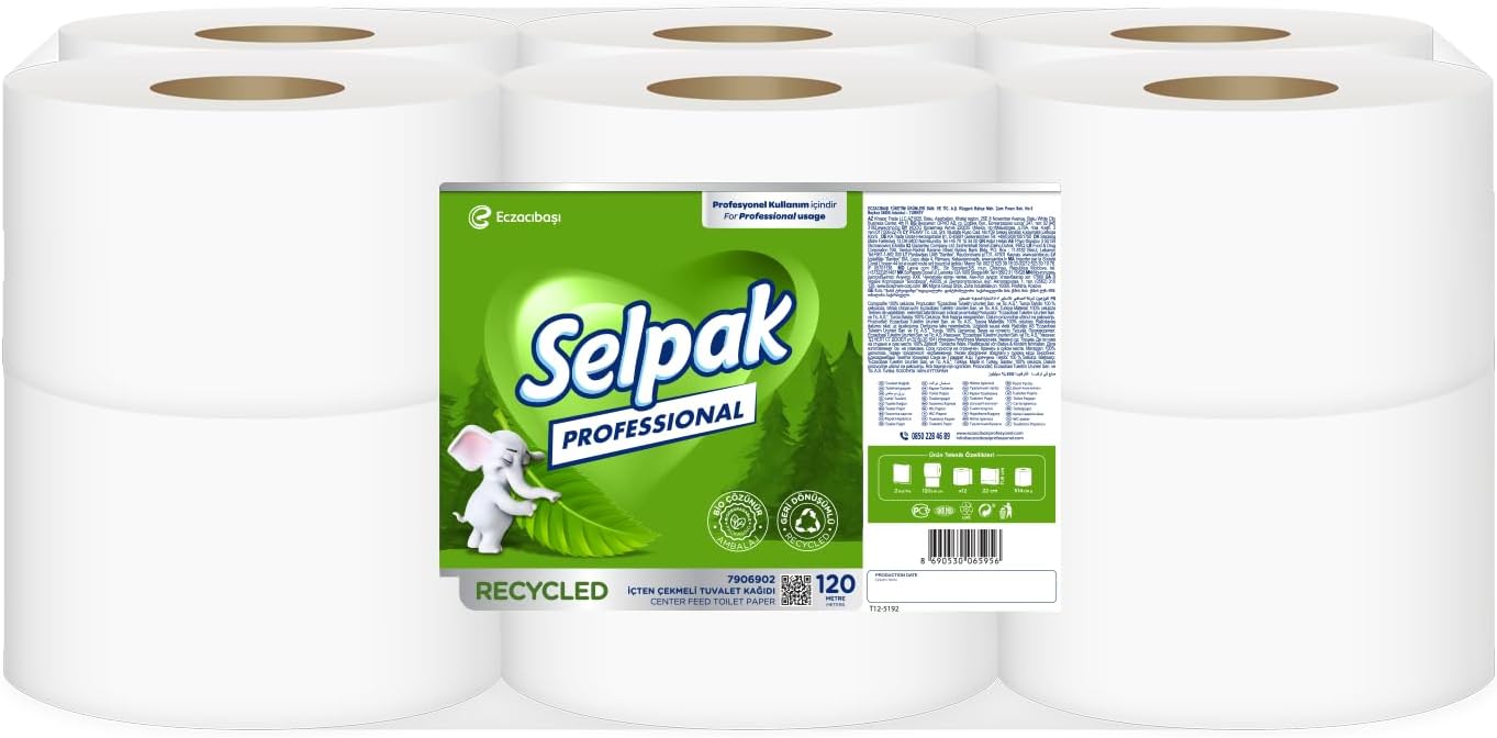 Selpak Professional Recycled İçten Çekmeli Tuvalet Kağıdı, 120 Metre