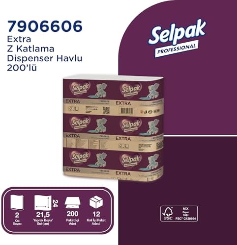 Selpak Professional Z Katlı Dispenser Havlu,12 X 200 Yaprak