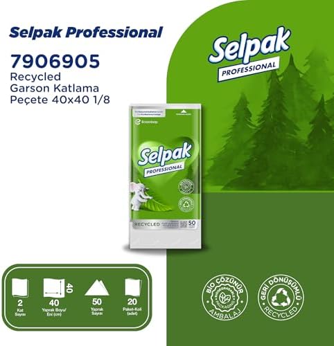 Alternative view of Selpak Professional Recycled Garson Katlama Peçete 50 Yaprak 40x40 1/8, 20'li
