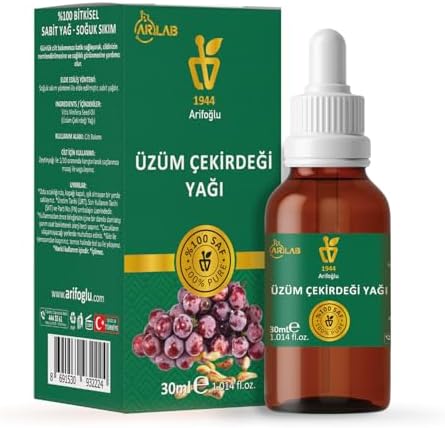 Üzüm Çekirdeği Yağı 30ml%100 Saf Yağ ARLAB Pure Grape Seeed Oil 30ml