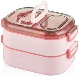 Alternative view of Bento 1000ml Lunchbox Çift Katlı 3 Bölmeli Çelik Sefer Tası Yemek Kutusu (Pembe)