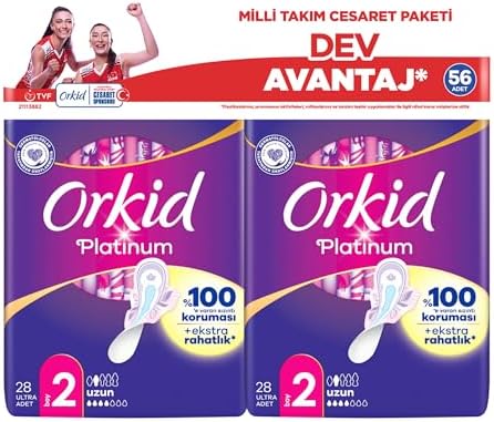 Alternative view of Orkid Platinum Uzun 56'lı Cesaret Paketi Dev Avantaj Hijyenik Ped (Boy 2)