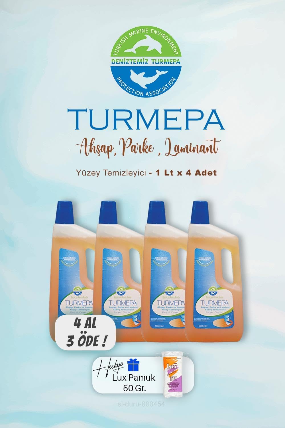Ahşap Yüzey Temizleyicisi 1000 ml, 4 AL 3 ÖDE Pamuk Hediyeli