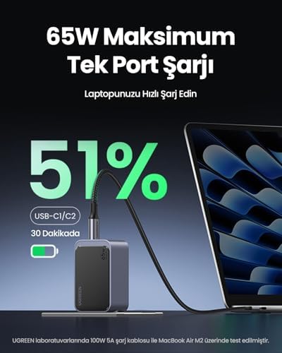 Alternative view of Nexode Air 65W 3-Port GaN Charger EU Hızlı Şarj Adaptörü