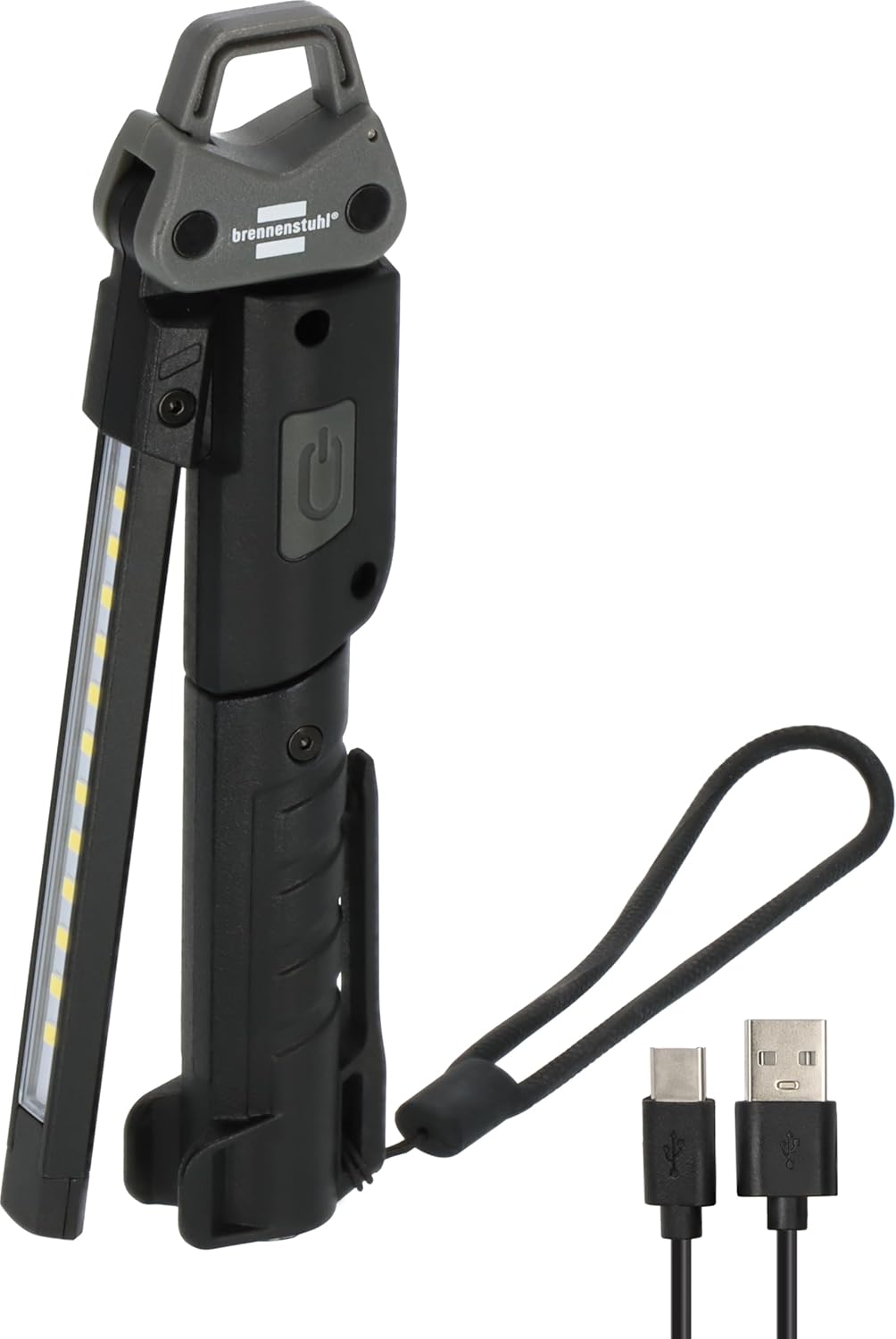 HL 400 AC/LED pilli atölye lambası, entegre pilli (400 lm, 3 ayrı açılıp kapatılabilir ışık kaynağı, katlanabilir, maksimum 6 saat, USB C şarj kablosu dahil)