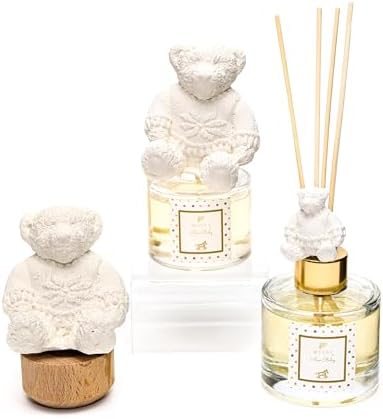 100 ml Ekru Ayıcık Seramik Taş Bambu Çubuklu Baby Oda Kokusu