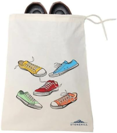 Büzgülü Ham Bez Ayakkabı Torbası 30x40 cm. 2 Adet (Ayakkabı Baskılı)