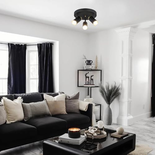 Vıtale 3 Lu Siyah-Antık Lak Plafonyer 3xgu10