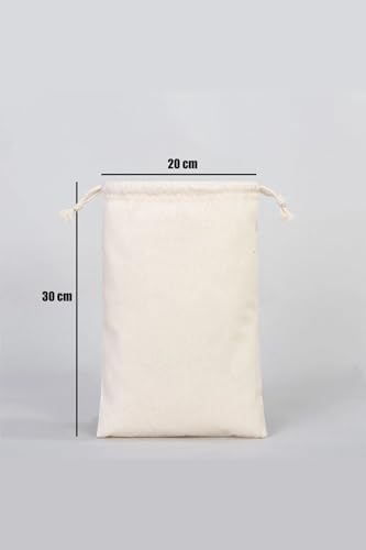 Alternative view of Patates, Soğan ve Sarmısak Saklama Torbası, 3'lü Set, Ham Bez Kumaş, Çekme İpli