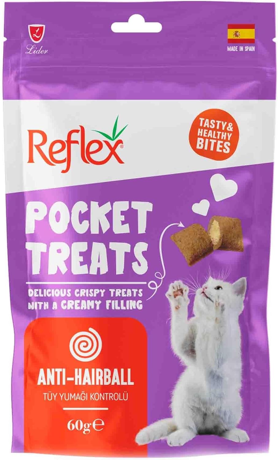 Alternative view of Reflex Treats Anti-Hairball Tüy Yumağı Kontrolü Kedi Ödül Maması 60 gr Tekli Paket