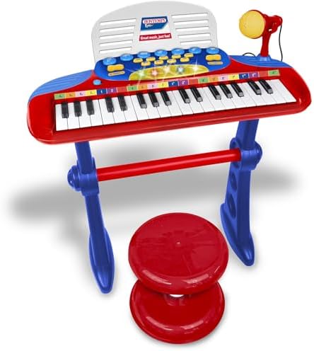 Alternative view of Bontempi | MiniKeyFun - Tastiera Giocattolo Piccoli Musicisti con Microfono, Sgabello e Leggio, Rosa, 54,4 x 32,9 x 15,9 cm