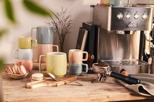 Alternative view of Seramik Kupa Seti, 350 ml, Makaron Renkli, 6 Parça, Mikrodalga ve Bulaşık Makinesi Uyumlu