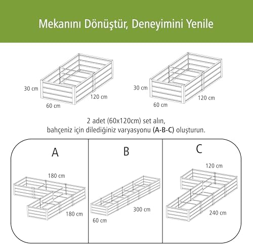 Premium Yükseltilmiş Sebze Yatağı, Galvanizli Paslanmaz Çelik Bahçe Bostan Yatağı, Ağaçlar, Otlar, Domates, Biber, Brokoli, Havuç için, Modüler Kolay Montaj, 120x60x30 cm