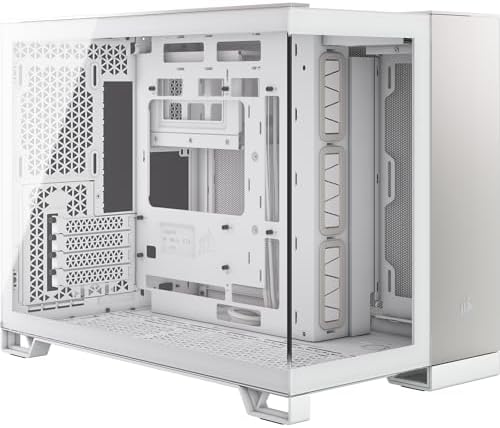 Alternative view of CORSAIR 2500X Small-Tower mATX Çift Bölmeli PC Kasası – Sertleştirilmiş Panoramik Cam – Ters Bağlantı Anakart Uyumlu – Vantilatör Dahil – Beyaz/ Gri Alüminyum