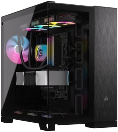 CORSAIR 6500X Mid-Tower ATX Çift Bölmeli Bilgisayar Kasası – Sertleştirilmiş Panorama Camı – Ters Bağlantı Anakart Uyumlu – Vantilatör Dahil – Siyah/Obsidyen Alüminyum
