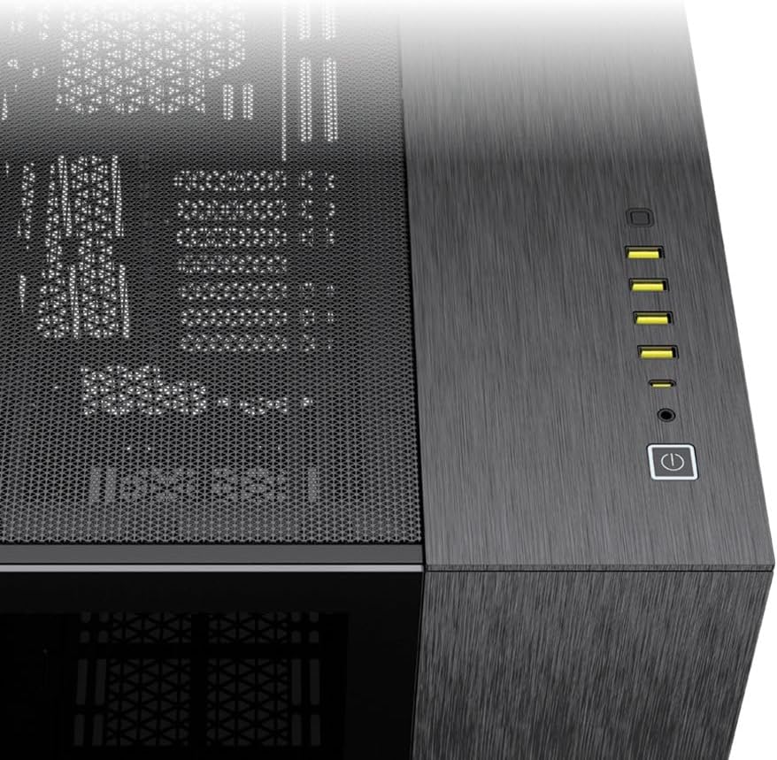 Alternative view of CORSAIR 6500X Mid-Tower ATX Çift Bölmeli Bilgisayar Kasası – Sertleştirilmiş Panorama Camı – Ters Bağlantı Anakart Uyumlu – Vantilatör Dahil – Siyah/Obsidyen Alüminyum