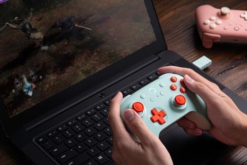8BitDo 2C Controller for Windows PC and, with 1000 Hz Polling Rate, Hall Effect Joysticks and Triggers, and Remappable L4/R4 Bumpers (Mint)