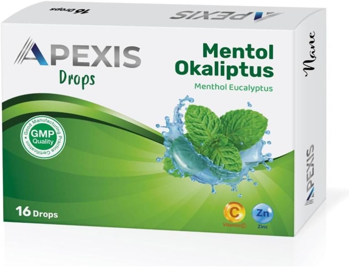 Apexis Drops Mentol Okaliptus Aromalı Pastil 16'lı